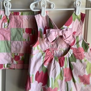 Girls 6 Gymboree Skirt Set - Pink Tulip with Patchwork skirt